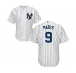 Youth New York Yankees #9 Roger Maris Authentic White Home Baseball Jersey