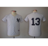 Youth mlb jerseys new york yankees #13 alex rodriguez white(black stripe)