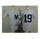 Youth mlb jerseys new york yankees #19 white(black strip)