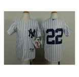 Youth mlb jerseys new york yankees #22 winn white[black stripe]