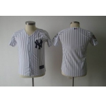 youth mlb jerseys new york yankees blank white(black strip)