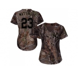 Women New York Yankees #23 Don Mattingly Camo Realtree Collection Cool Base Stitched MLB Jersey