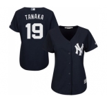 Women's Majestic New York Yankees #19 Masahiro Tanaka Authentic Navy Blue Alternate MLB Jersey