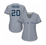 Women's Majestic New York Yankees #20 Jorge Posada Authentic Grey Road MLB Jersey