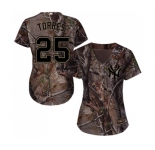 Women's Majestic New York Yankees #25 Gleyber Torres Authentic Camo Realtree Collection Flex Base MLB Jersey