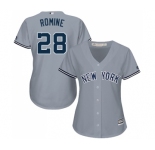 Women's Majestic New York Yankees #28 Austin Romine Authentic Grey Road MLB Jersey
