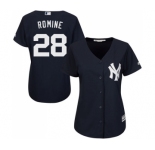 Women's Majestic New York Yankees #28 Austin Romine Authentic Navy Blue Alternate MLB Jersey