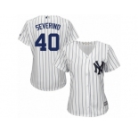 Women's Majestic New York Yankees #40 Luis Severino Replica White Home MLB Jersey