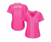 Women's Majestic New York Yankees #44 Reggie Jackson Authentic Pink Fashion Cool Base MLB Jersey