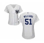 Women's Majestic New York Yankees #51 Bernie Williams Authentic White Home MLB Jersey