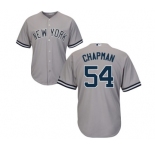 Women's Majestic New York Yankees #54 Aroldis Chapman Authentic Grey Road MLB Jersey