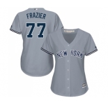 Women's Majestic New York Yankees #77 Clint Frazier Authentic Grey Road MLB Jersey