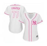 Women's Majestic New York Yankees #77 Clint Frazier Authentic White Fashion Cool Base MLB Jersey