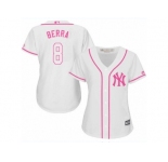 Women's Majestic New York Yankees #8 Yogi Berra Replica White Fashion Cool Base MLB Jersey