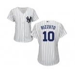 Women's New York Yankees #10 Phil Rizzuto Authentic White Home Baseball Jersey
