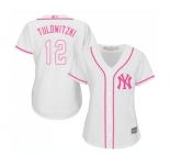Women's New York Yankees #12 Troy Tulowitzki Authentic White Fashion Cool Base Baseball Jersey