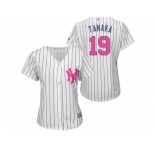 Women's New York Yankees #19 Masahiro Tanaka White Home 2016 Mother's Day Cool Base Jersey