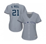 Women's New York Yankees #21 Paul O'Neill Authentic Grey Road Baseball Jersey