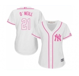Women's New York Yankees #21 Paul O'Neill Authentic White Fashion Cool Base Baseball Jersey