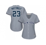 Women's New York Yankees #23 Don Mattingly Grey Road Stitched MLB Jersey
