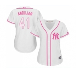 Women's New York Yankees #41 Miguel Andujar Authentic White Fashion Cool Base Baseball Jersey