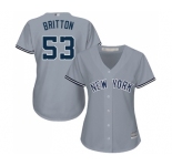 Women's New York Yankees #53 Zach Britton Authentic Grey Road Baseball Jersey