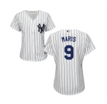 Women's New York Yankees #9 Roger Maris Authentic White Home Baseball Jersey
