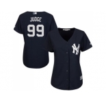 Women's New York Yankees #99 Aaron Judge Navy Blue Alternate Stitched MLB Jersey
