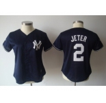 women mlb jerseys new york yankees #2 jeter dk.blue