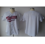 MLB Women Jerseys Minnesota Twins blank White[blue strip]
