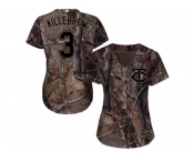 Women Minnesota Twins #3 Harmon Killebrew Camo Realtree Collection Cool Base Stitched MLB Jersey