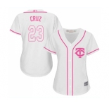 Women's Minnesota Twins #23 Nelson Cruz Authentic White Fashion Cool Base Baseball Jersey