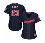 Women's Minnesota Twins #23 Nelson Cruz Replica Navy Blue Alternate Road Cool Base Baseball Jersey