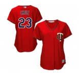 Women's Minnesota Twins #23 Nelson Cruz Replica Scarlet Alternate Cool Base Baseball Jersey