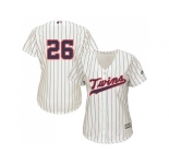 Women's Minnesota Twins #26 Max Kepler Cream Strip Alternate Stitched MLB Jersey