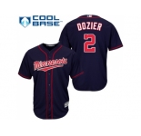 Youth Minnesota Twins #2 Brian Dozier Navy blue Cool Base Stitched MLB Jersey