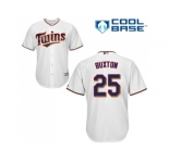 Youth Minnesota Twins #25 Byron Buxton White Cool Base Stitched MLB Jersey