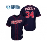 Youth Minnesota Twins #34 Kirby Puckett Navy blue Cool Base Stitched MLB Jersey