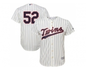 Youth Minnesota Twins #52 Byung-Ho Park Cream Strip Cool Base Stitched MLB Jersey