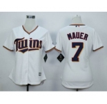 youth mlb jerseys minnesota twins #7 mauer white