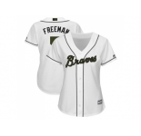 Women Atlanta Braves #5 Freddie Freeman White 2018 Memorial Day Cool Base Stitched MLB Jersey