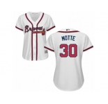 Women Majestic Atlanta Braves #30 Jason Motte Replica White Home Cool Base MLB Jersey