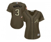 Women's Atlanta Braves #3 Dale Murphy Green Salute to Service Baseball Jersey