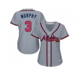 Women's Atlanta Braves #3 Dale Murphy Grey Road Stitched MLB Jersey