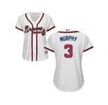 Women's Atlanta Braves #3 Dale Murphy White Home Stitched MLB Jersey
