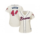 Women's Atlanta Braves #44 Hank Aaron Cream Alternate Stitched MLB Jersey