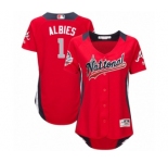 Women's Majestic Atlanta Braves #1 Ozzie Albies Game Red National League 2018 MLB All-Star MLB Jersey