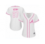 Women's Majestic Atlanta Braves #27 Matt Kemp Replica White Fashion Cool Base MLB Jersey