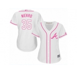 Women's Majestic Atlanta Braves #35 Phil Niekro Authentic White Fashion Cool Base MLB Jersey