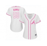 Women's Majestic Atlanta Braves #50 John Danks Replica White Fashion Cool Base MLB Jersey